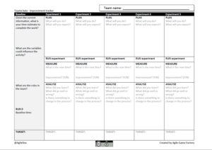 Toyota Kata sheet